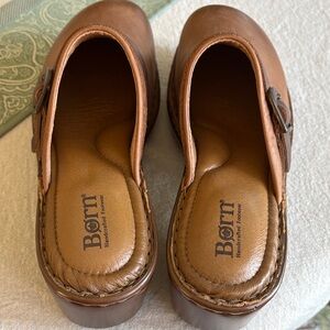 Born Leather Slip-On Clogs